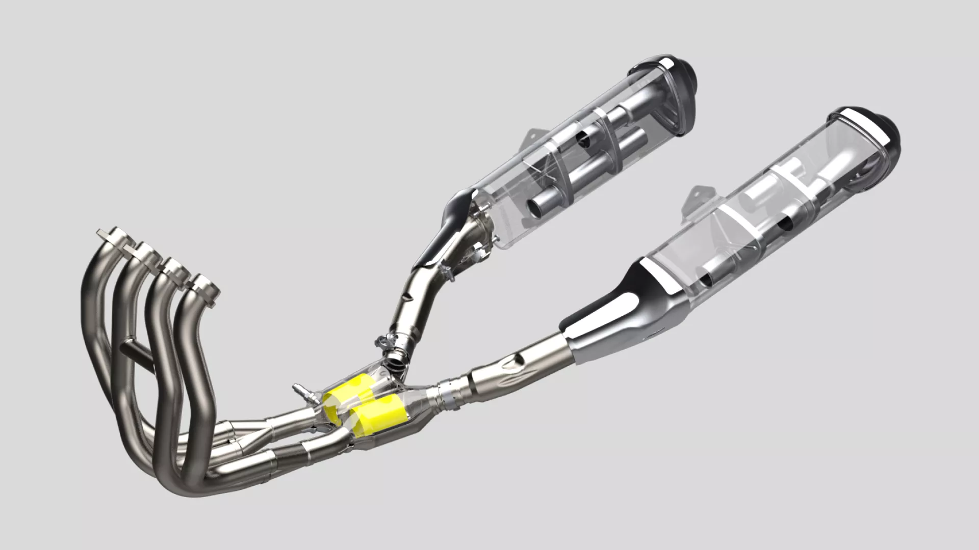 Suzuki Hayabusa exhaust system cut out CGI