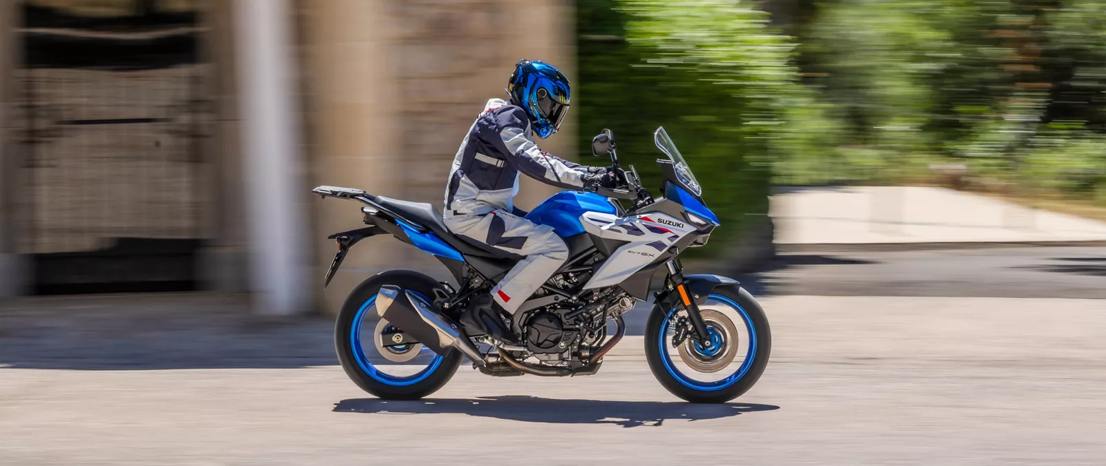Suzuki SV-7GX moving through town.