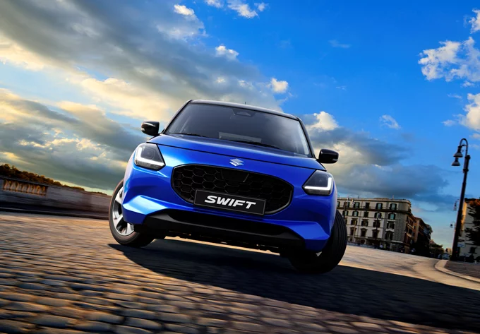 Blue New Swift In City