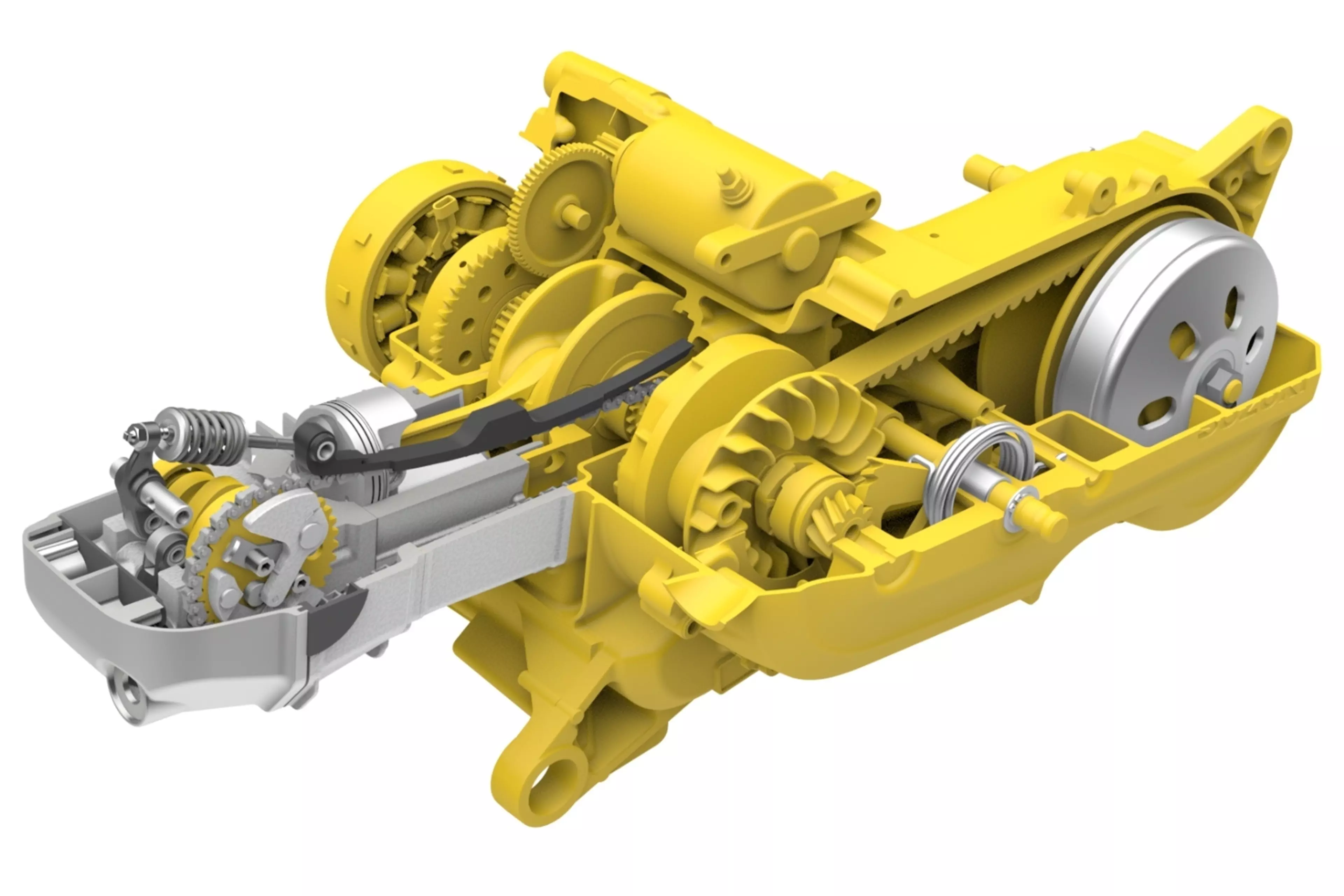 2026 Suzuki Address 125 engine changes shown in yellow