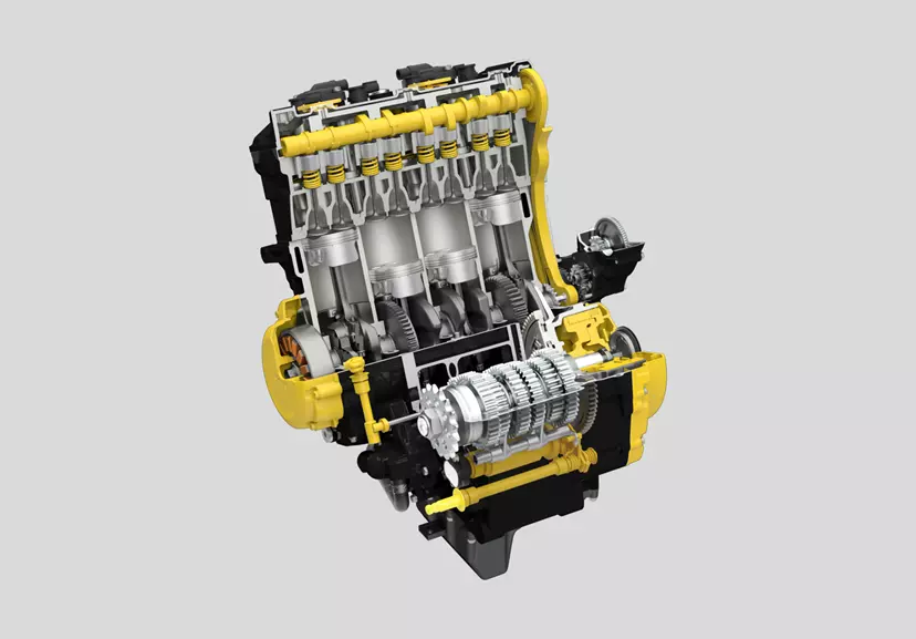 Suzuki GSX-S1000 engine cut out CAD of internal workings