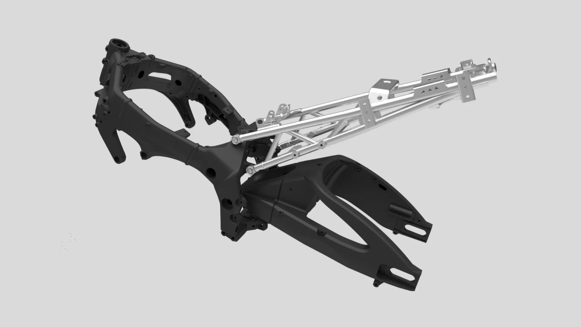 Suzuki GSX-S1000GX+ CAD of the frame and sub-frame assembly.