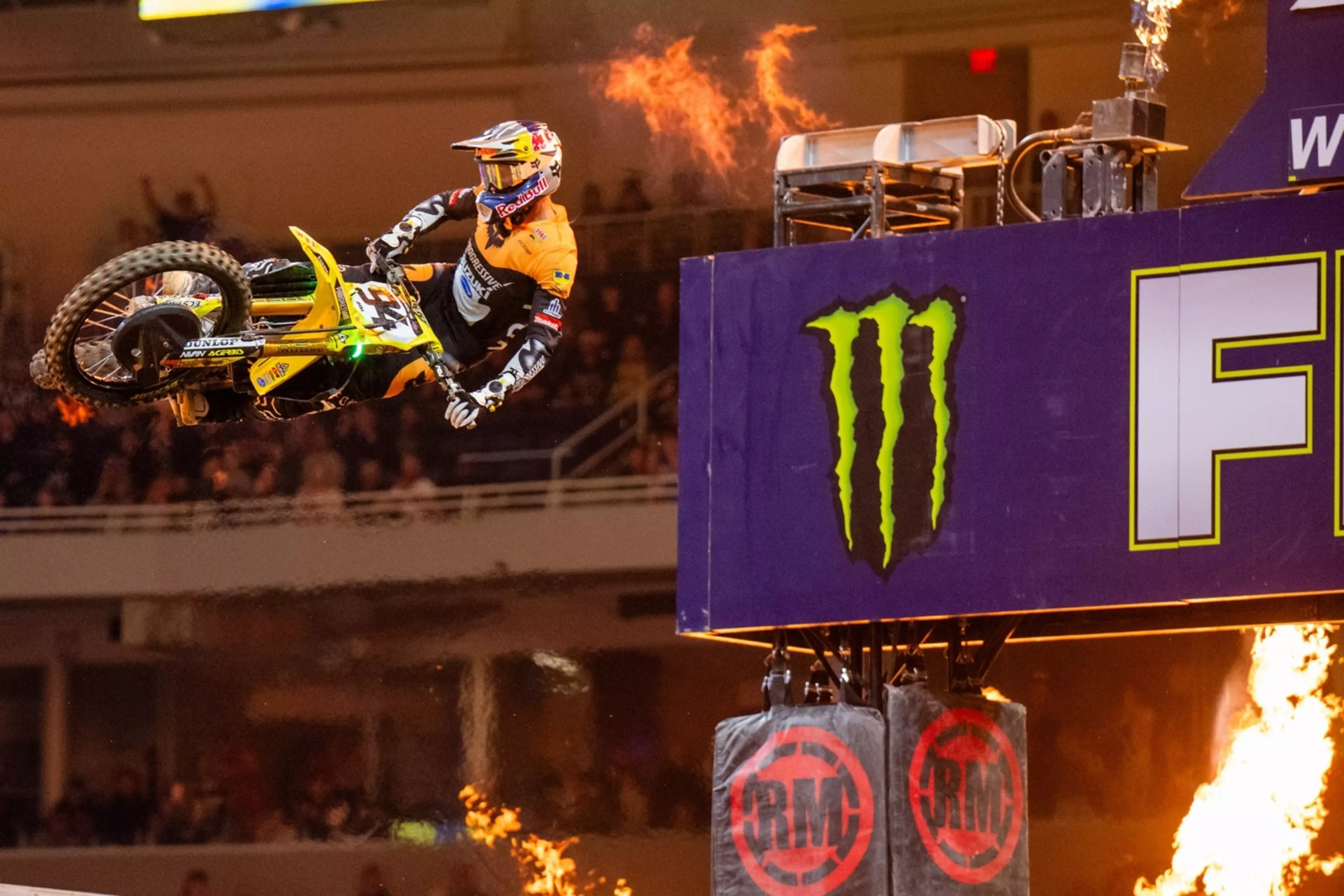 Roczen whips the finish jump at St. Louis supercross