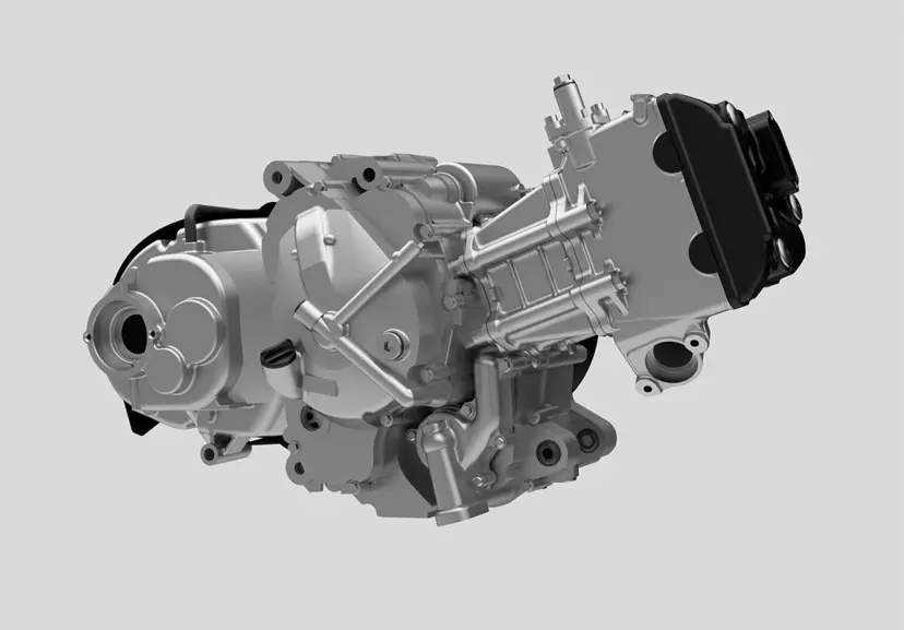Suzuki Burgman 400 CAD engine right hand side. 