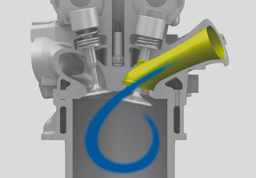 Suzuki RM-Z450 fuel injector system close up demonstration CGI