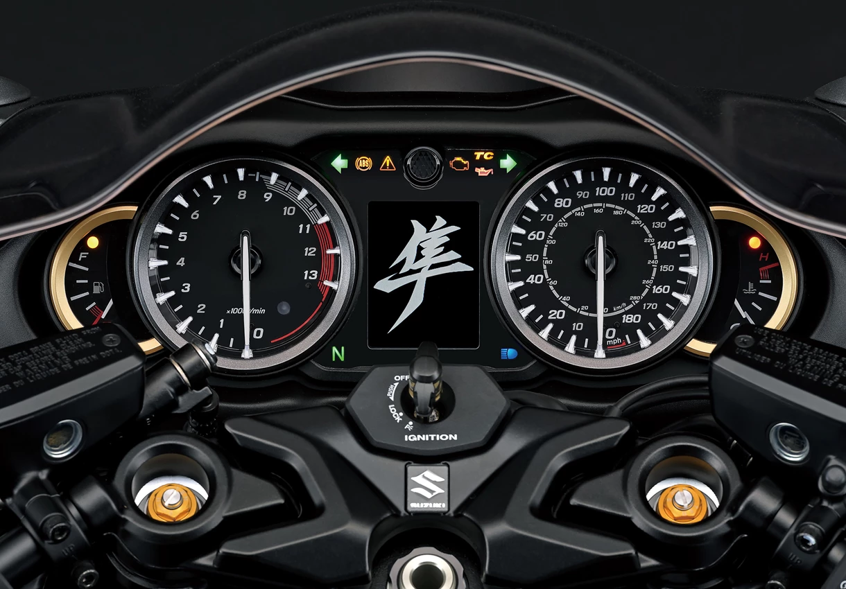 Suzuki Hayabusa instruments and top yoke
