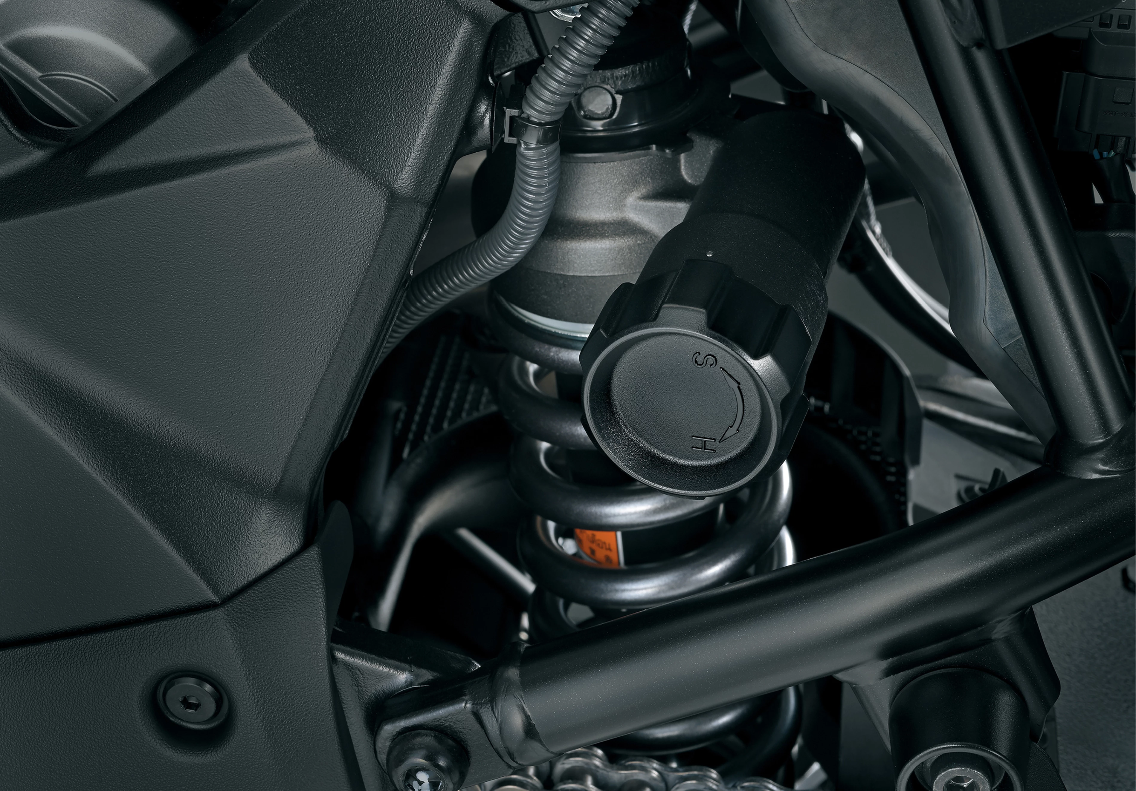 Suzuki V-Strom 1050DE Tour rear suspension close up