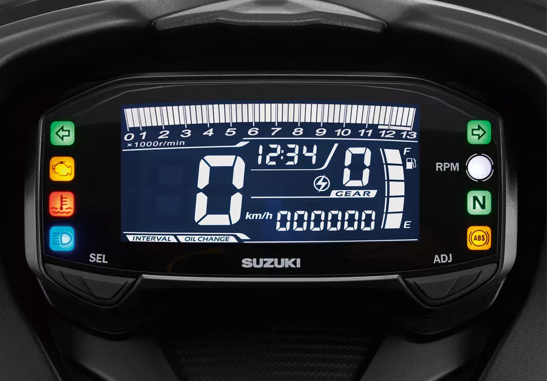 Suzuki GSX-R125 display and clocks close up