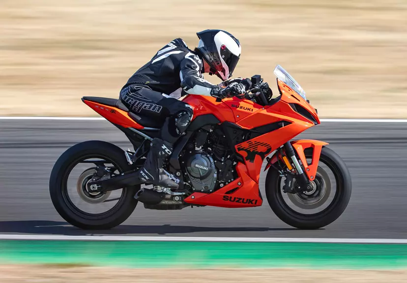 Suzuki GSX-8R right hand side on, whilst on track