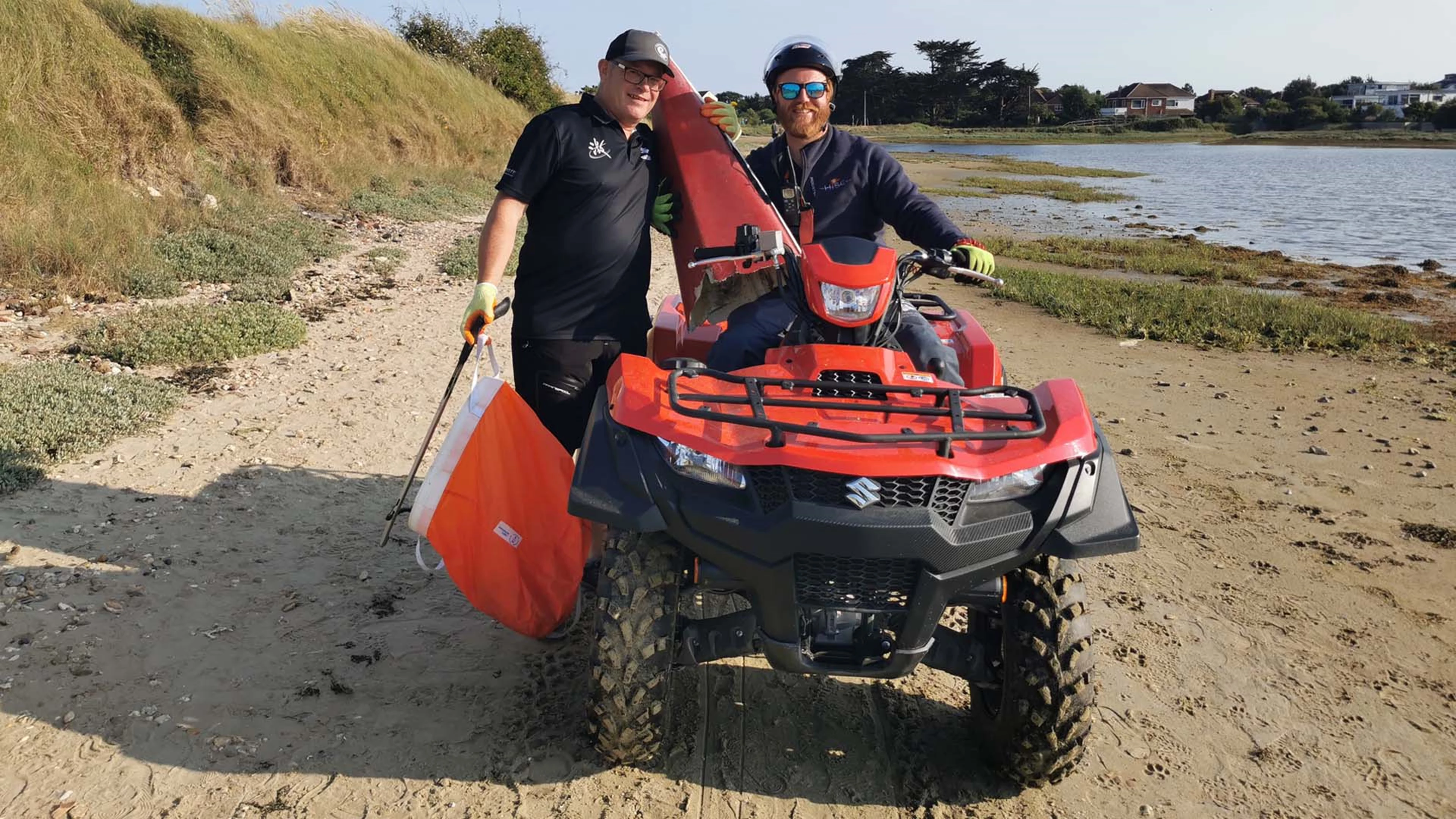 Suzuki KingQuad on a beach clean at HISC