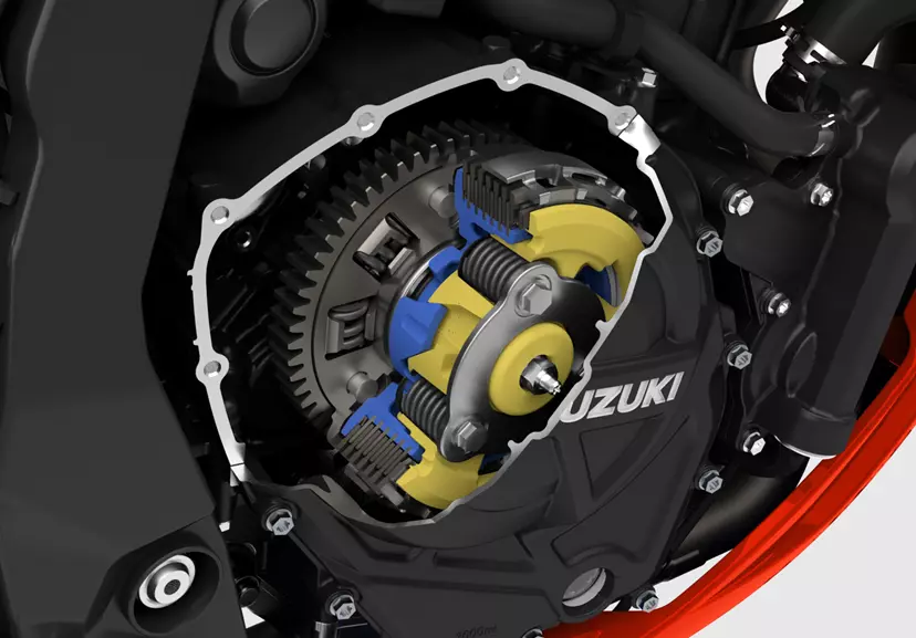 Suzuki GSX-8R cut our CGI showcasing the clutch assist system. 