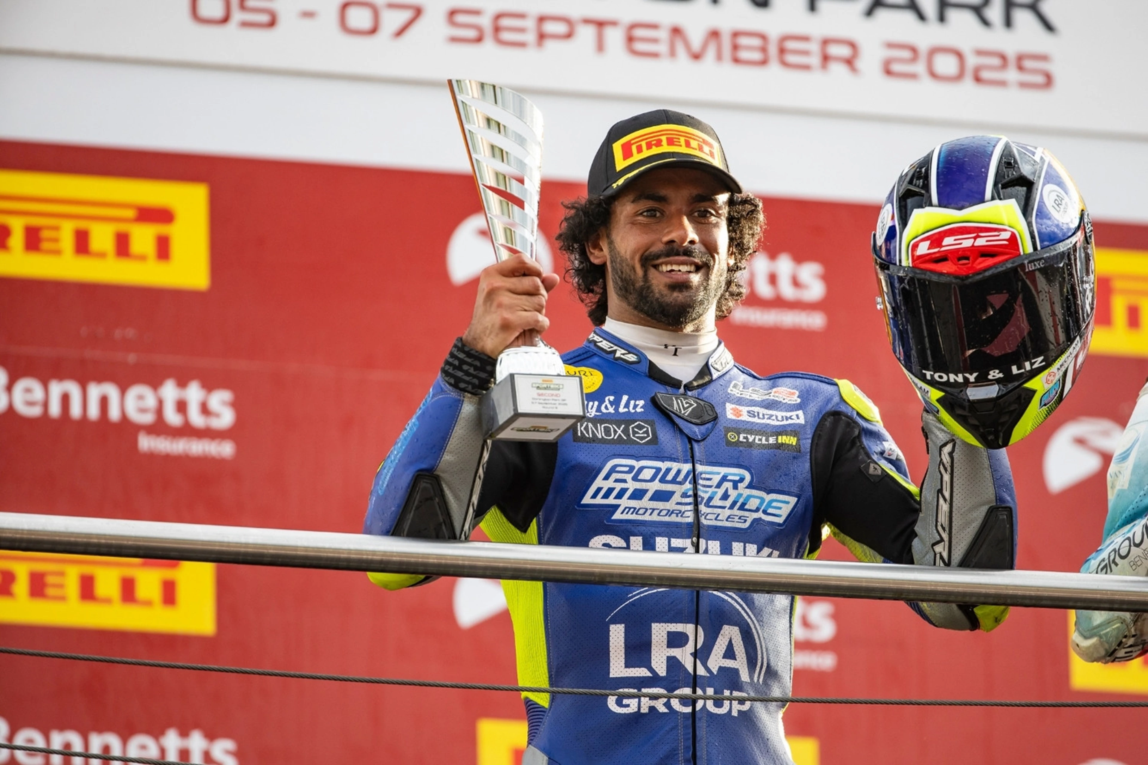 Asher Durham on the podium in sportbike