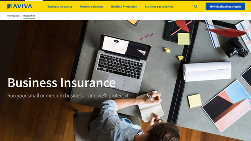 AVIVA insurance website homepage