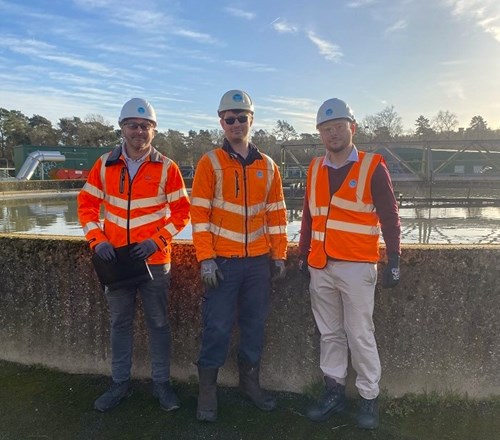 Stakeholder manager David Harding, Site Technician Dale Voking and Peter Swallow MP at Ascot STW