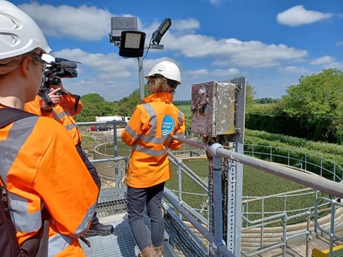 Thames Water staff getting interviewed for documentary