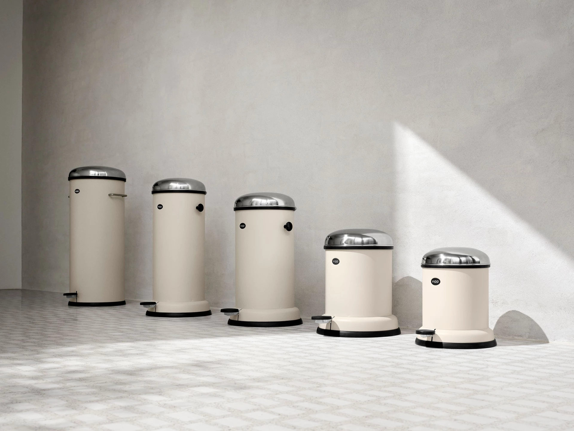Vipp Pedal Bins Beige Combo 01