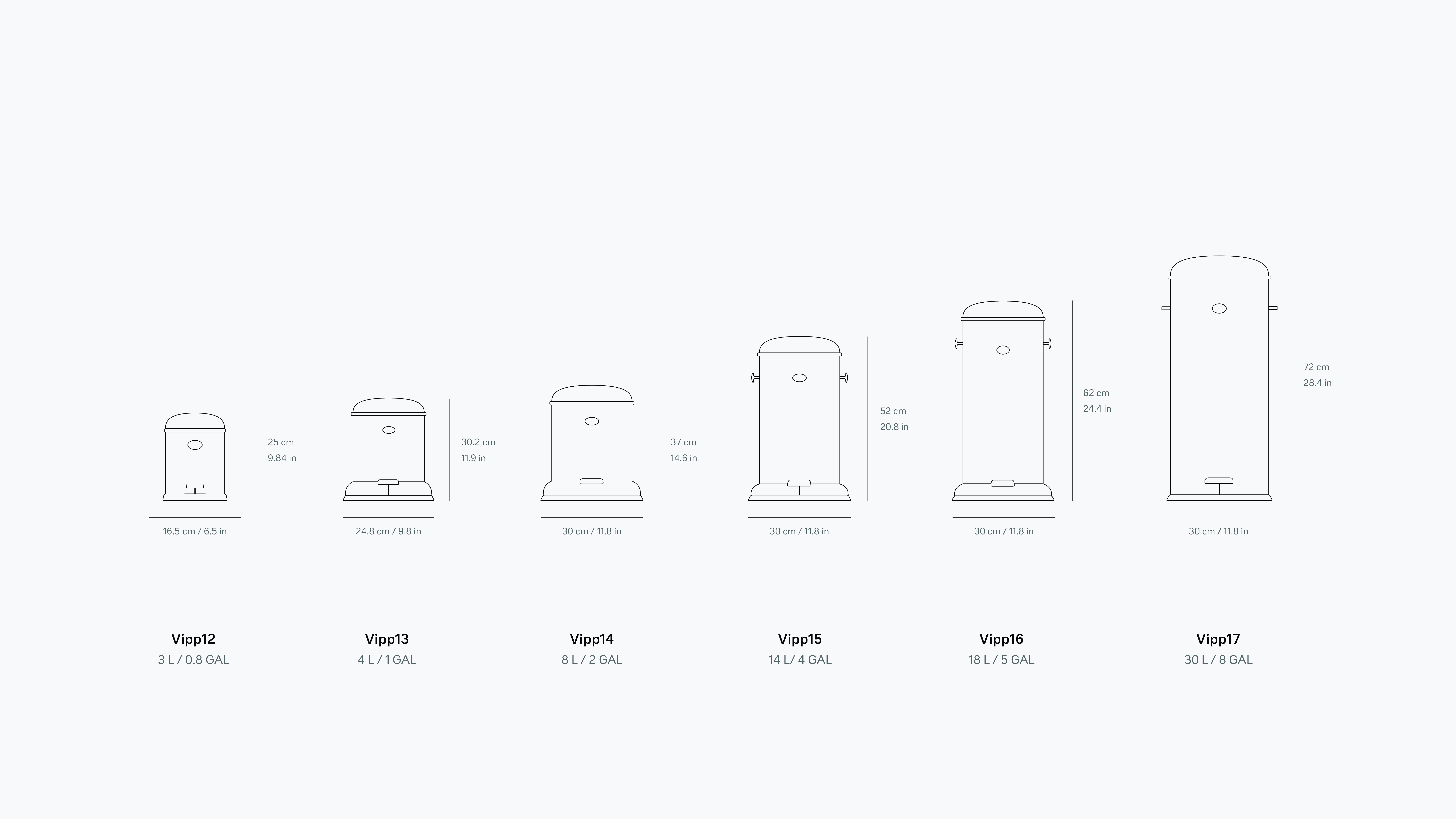 Pedal Bin 14 L / 4 Gal | Vipp