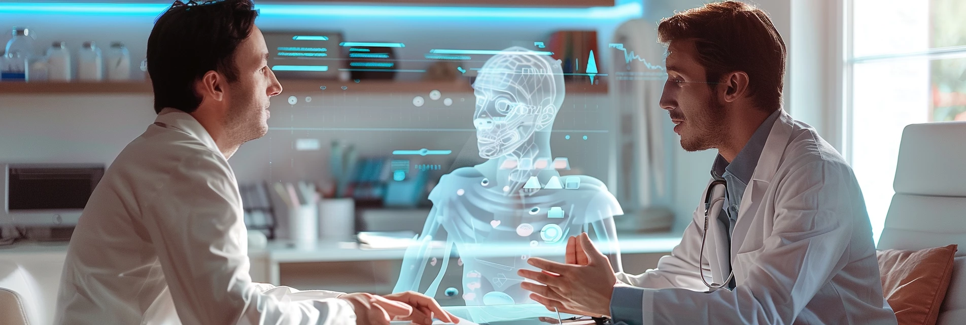 Dokters in gesprek met elkaar met behulp van AI