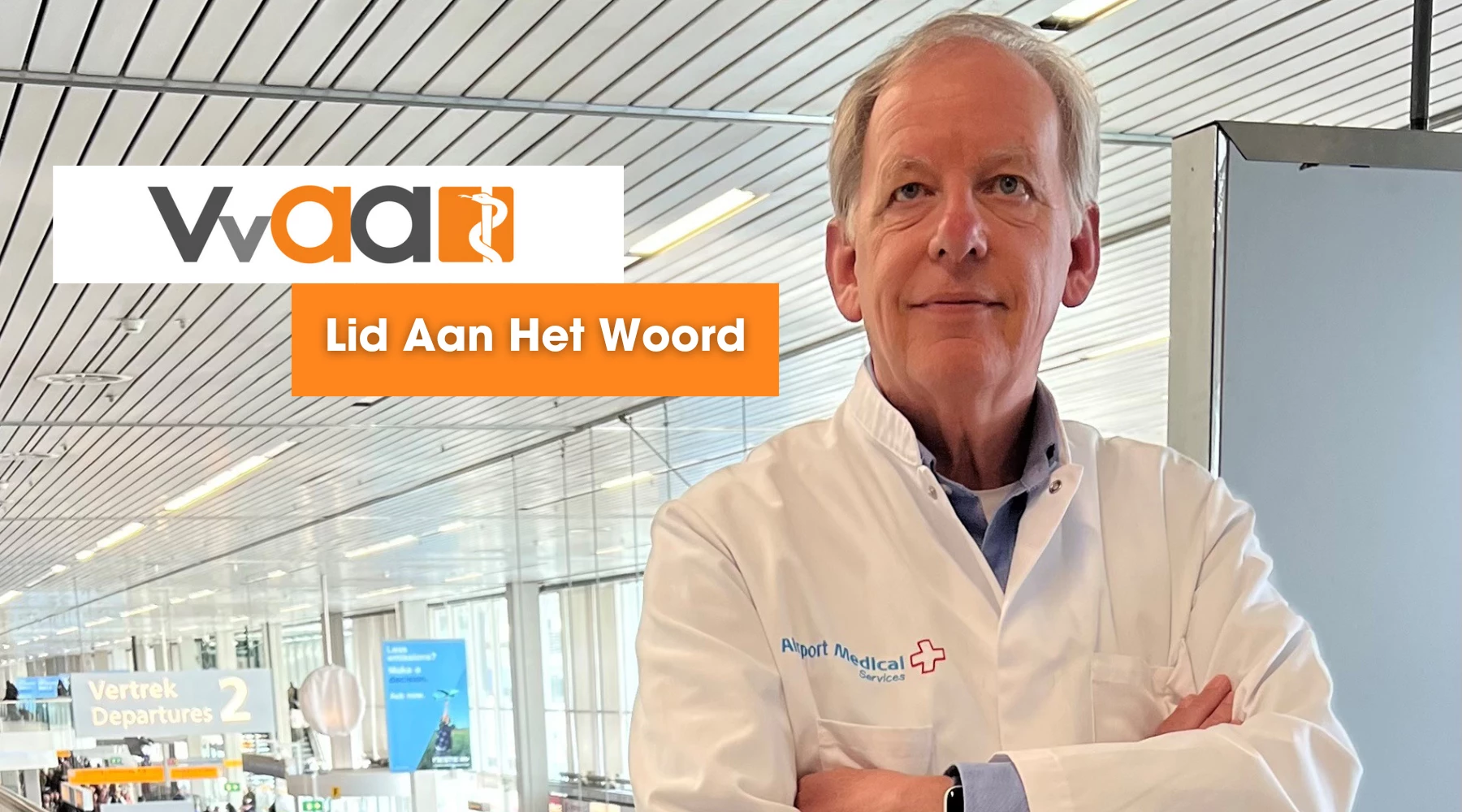 Huisarts en luchtvaartgeneeskundige Peter Nijhof op Schiphol